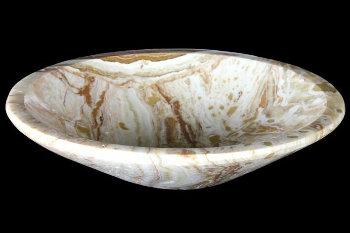 Decorative, Carved Brown Calcite Bowl - Morocco #119351